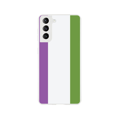 Mobile Phone Case - Genderqueer Pride Flag Flexi Phone Case - LGBTQIA+ Queer