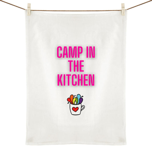 Tea Towel - Camp In The Kitchen - LGBTQIA+ Queers In The Kitchen Tipsy Tea Towels