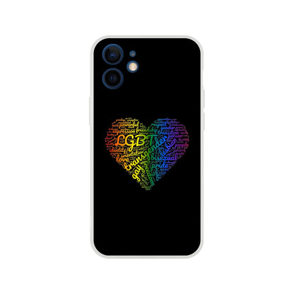 Mobile Phone Case - Bright Heart Pride Flexi Phone Case - LGBTQIA+ Queer