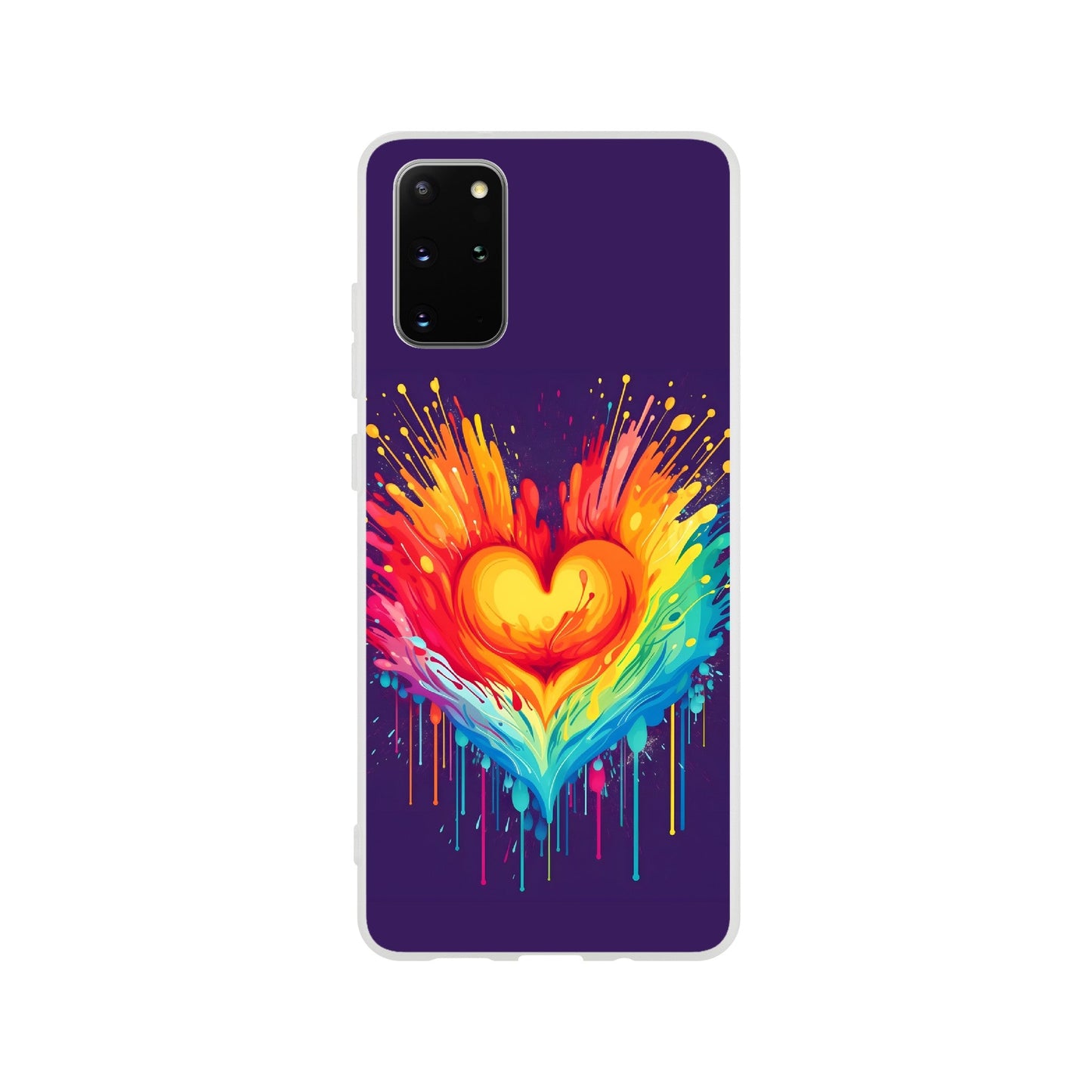 Mobile Phone Case - Heart Drop Pride Flexi Phone Case - LGBTQIA+ Queer