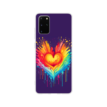 Mobile Phone Case - Heart Drop Pride Flexi Phone Case - LGBTQIA+ Queer