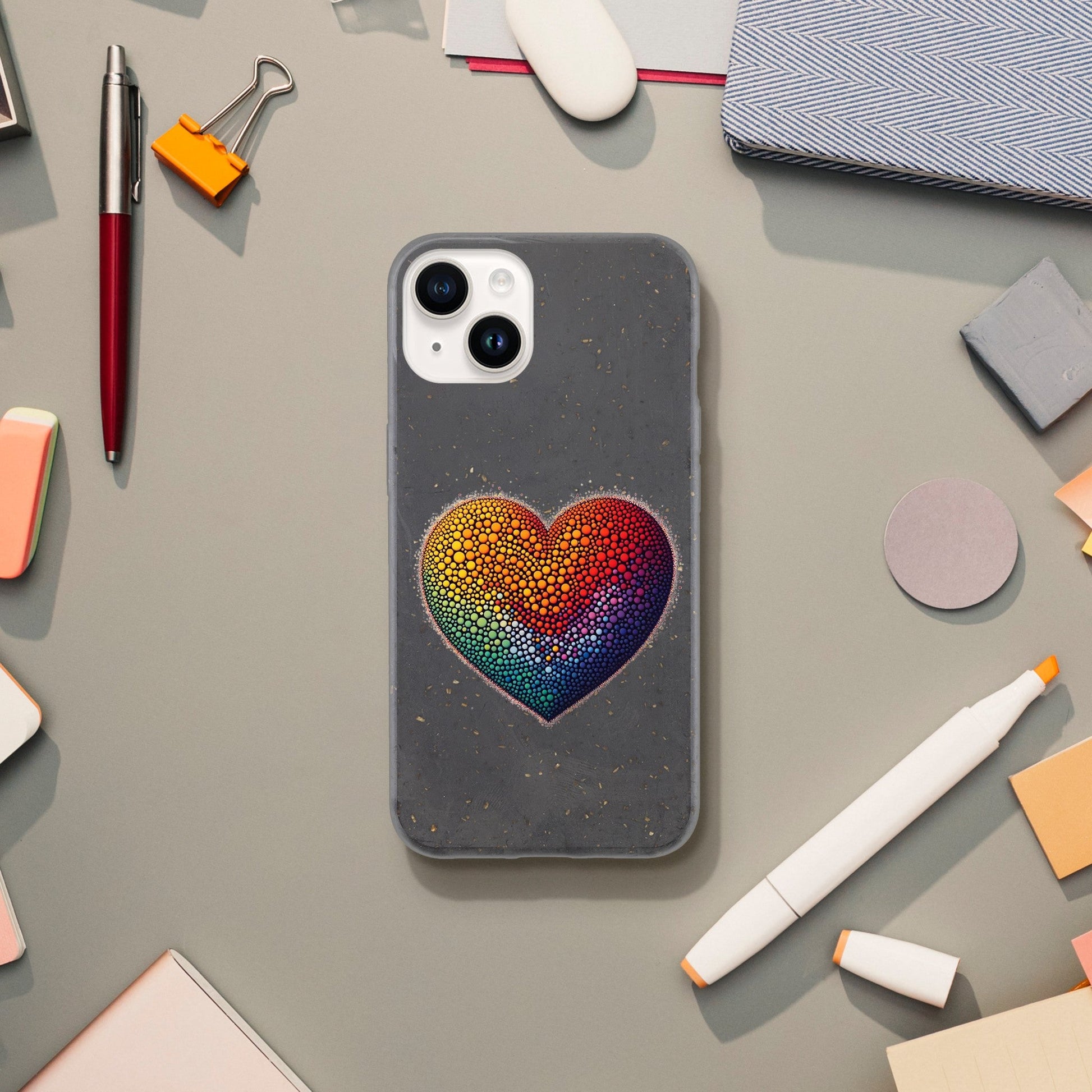 Mobile Phone Case - Heart Drops - IPhone Case - Samsung Case - Clear - Flexi - Bio - LGBTQIA+ Mobile Phone Cases