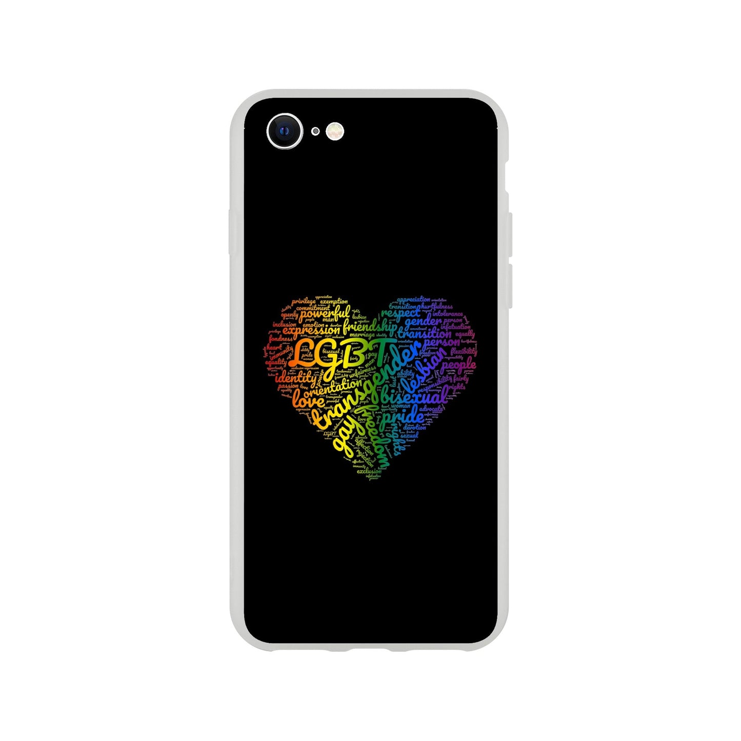 Mobile Phone Case - Bright Heart Pride Flexi Phone Case - LGBTQIA+ Queer