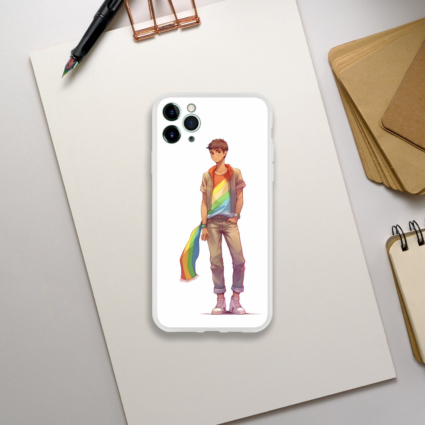 Mobile Phone Case - Heartbreak Boy Pride Flexi Phone Case - LGBTQIA+ Queer