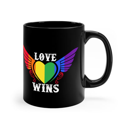 Mug - LGBTQIA+ Queer Wings Of Love 11oz Black Mug