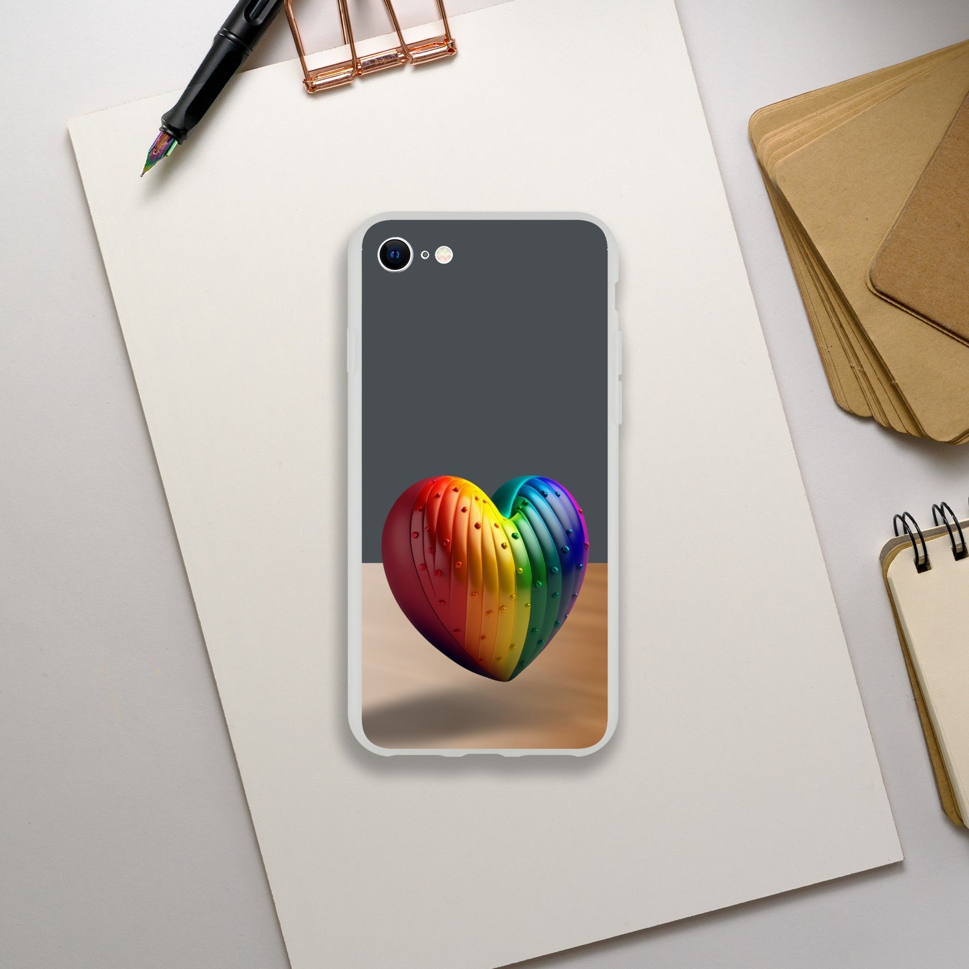 Mobile Phone Case - Hover Heart Pride Flexi Phone Case – LGBTQIA+ Queer