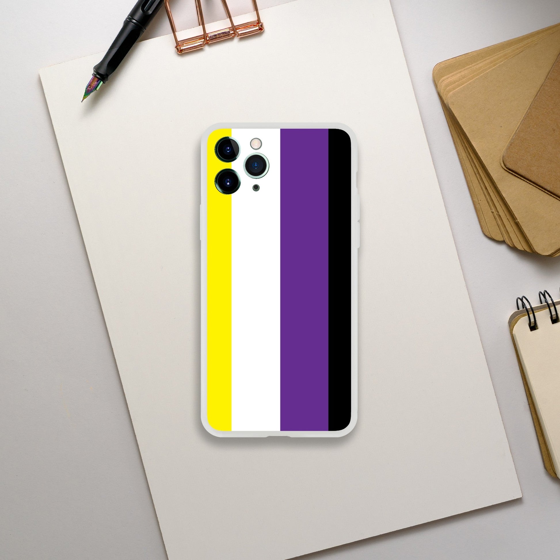 Mobile Phone Case - Non-Binary Flag Flexi Phone Case - LGBTQIA+ Queer