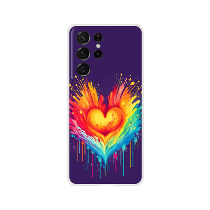 Mobile Phone Case - Heart Drop Pride Flexi Phone Case - LGBTQIA+ Queer