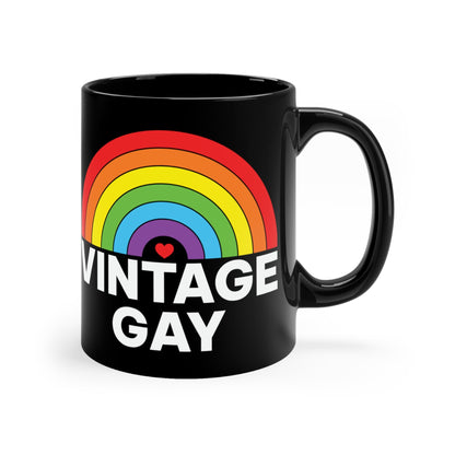 Mug - LGBTQIA+ Queer Vintage Gay 11oz Black Mug