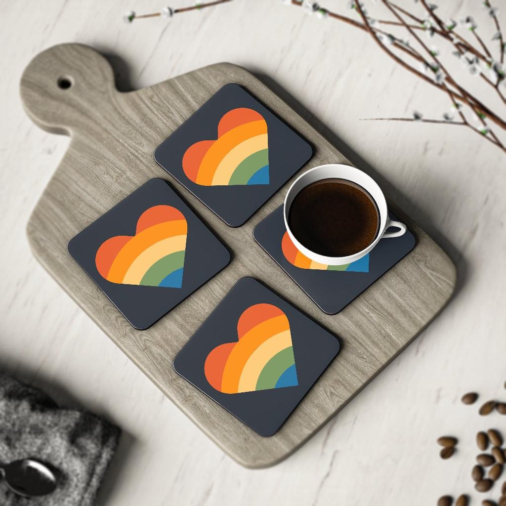 Coasters - Pride Retro Heart Coasters