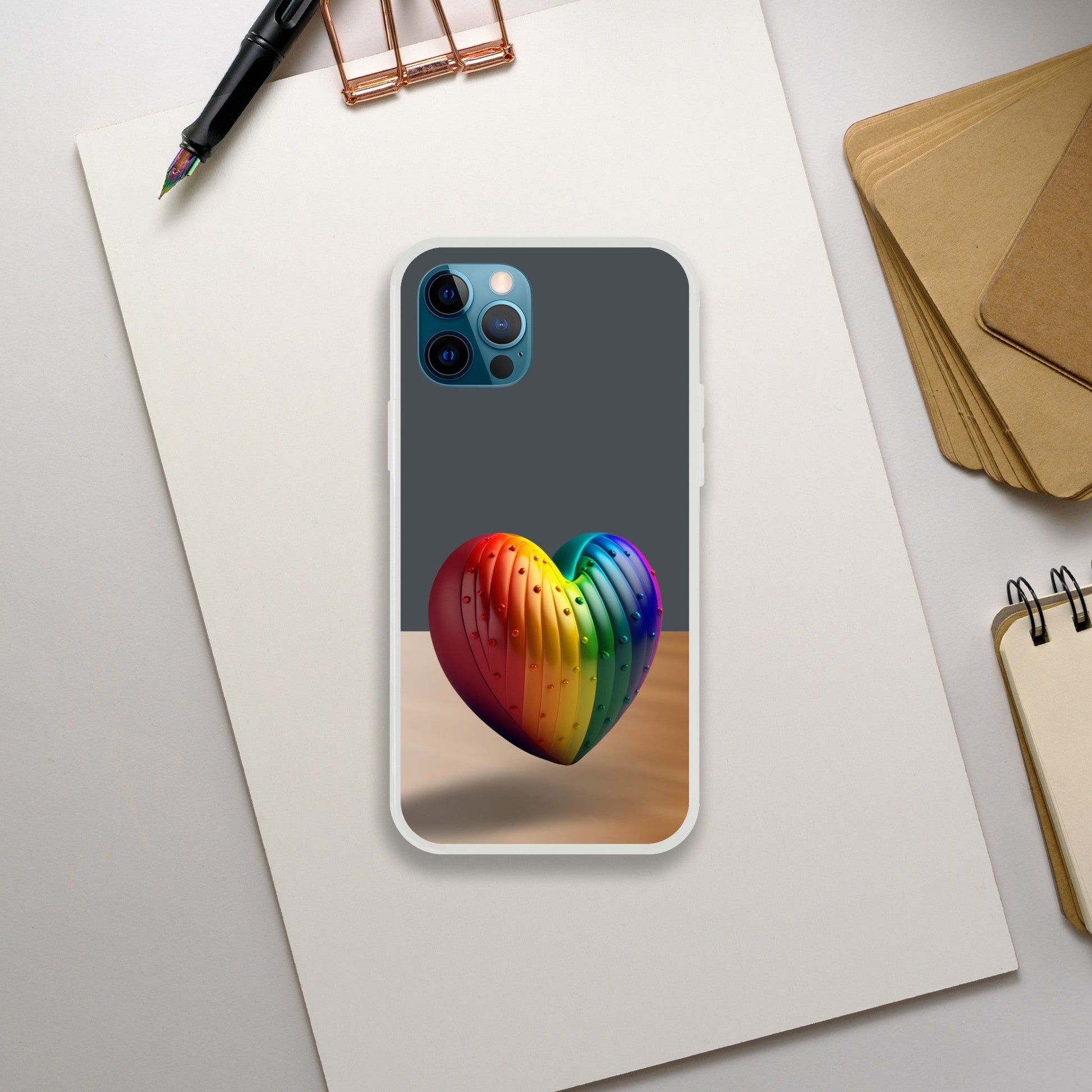 Mobile Phone Case - Hover Heart Pride Flexi Phone Case – LGBTQIA+ Queer