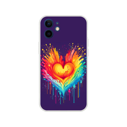 Mobile Phone Case - Heart Drop Pride Flexi Phone Case - LGBTQIA+ Queer