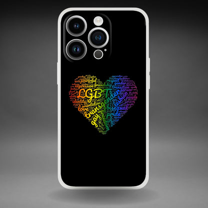 Mobile Phone Case - Bright Heart Pride Flexi Phone Case - LGBTQIA+ Queer