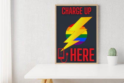 Wedding Posters - Charge Up Here - Foam Charging Station Sign