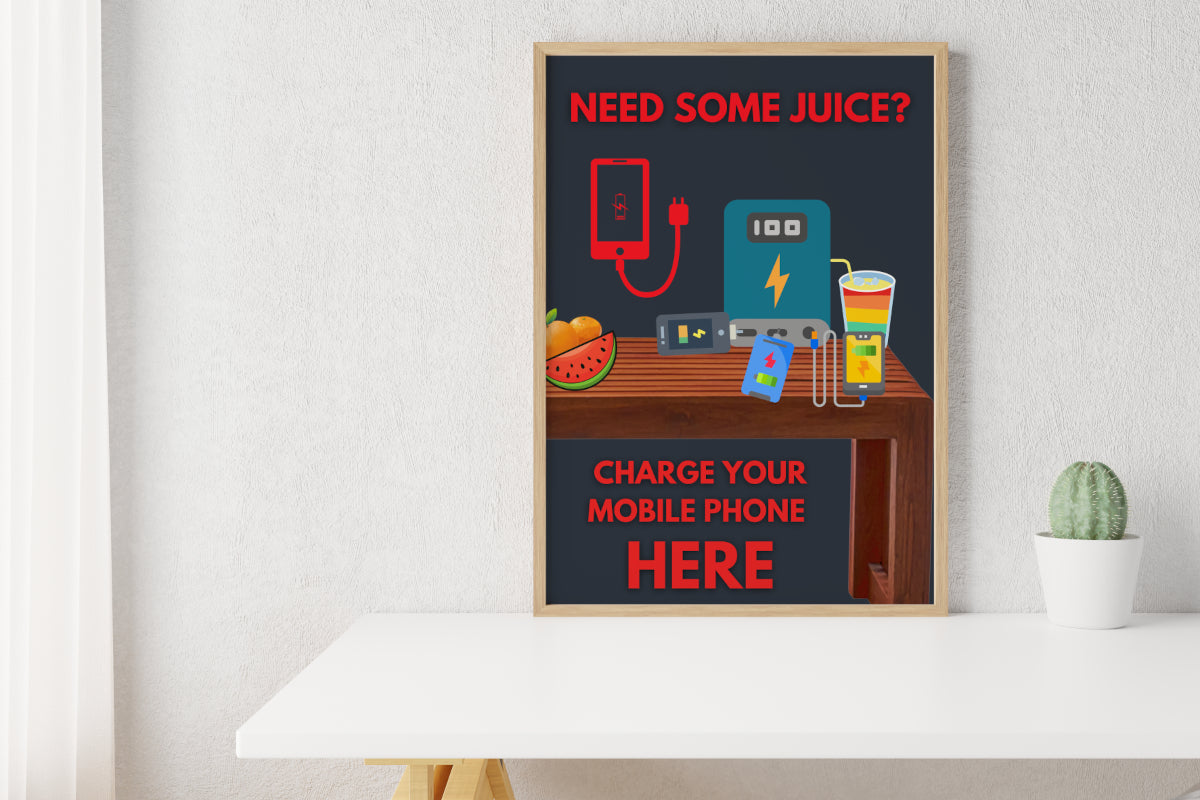 Wedding Posters - Need Some Juice? - Foam Charging Station Sign