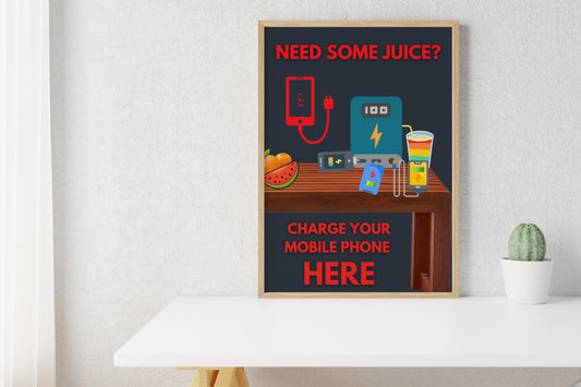 Wedding Posters - Need Some Juice? - Foam Charging Station Sign