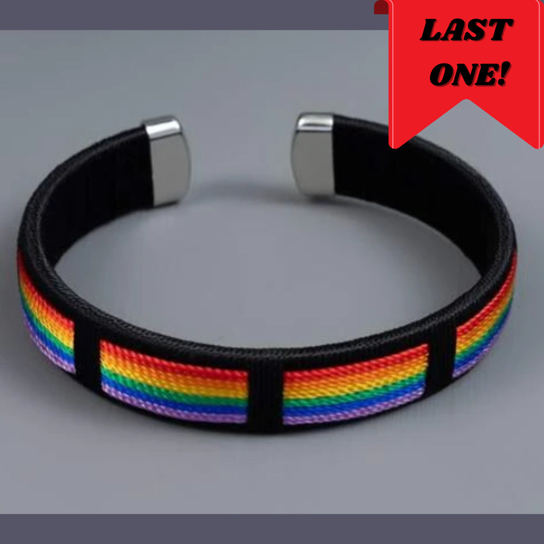 Bracelet - LGBTQIA+ Queer Woven Rainbow Cuff Bracelet