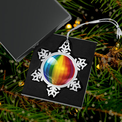 Home Decor - Dazzling Diversity LGBTQIA+ Queer Pewter Snowflake Ornament