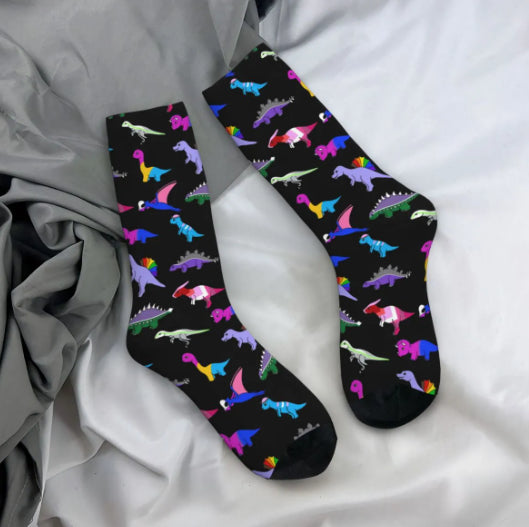 Socks - LGBTQIA+ Queer Dinosaur Socks