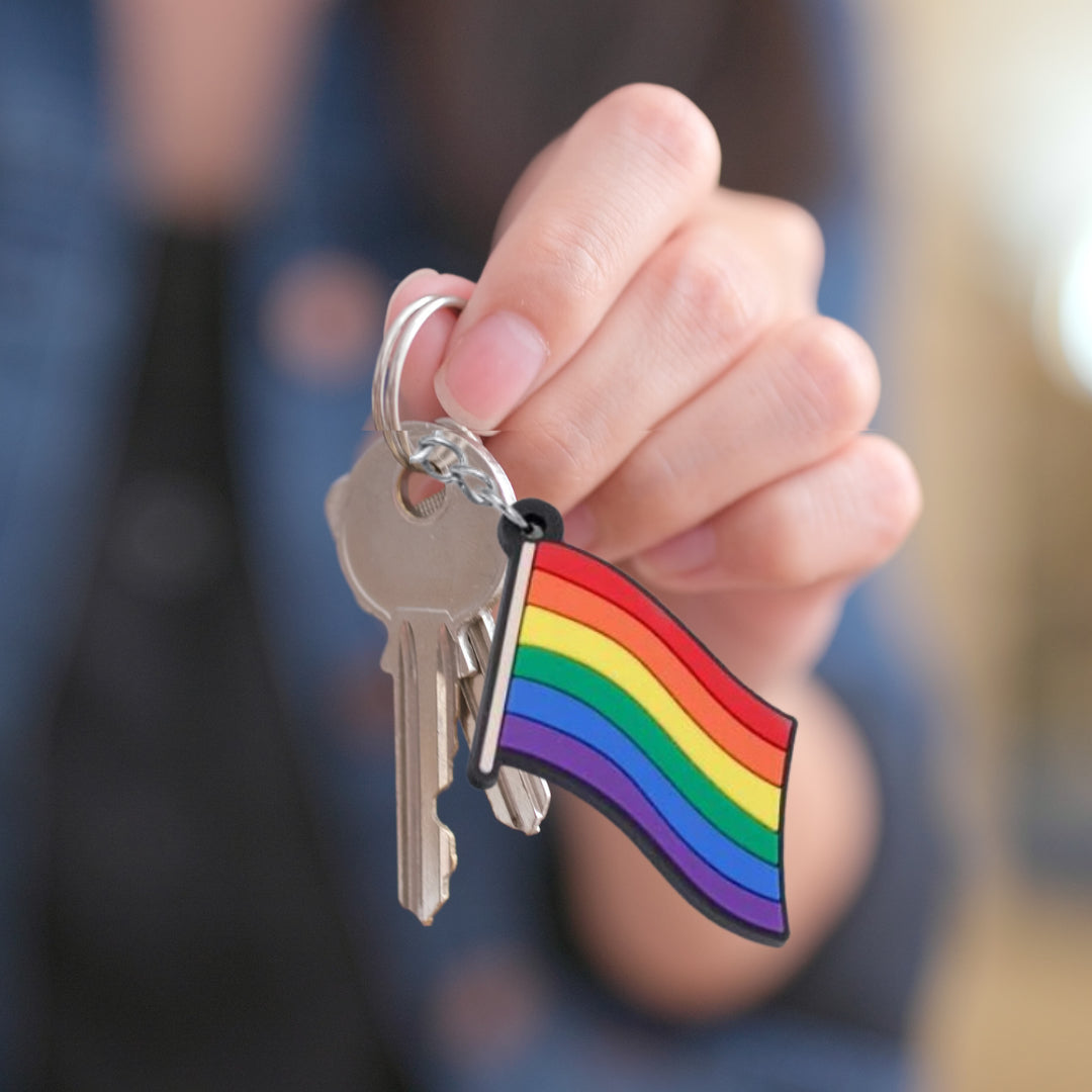 Keychain - LGBTQIA+ Rainbow Pride Flag Heart Keyrings