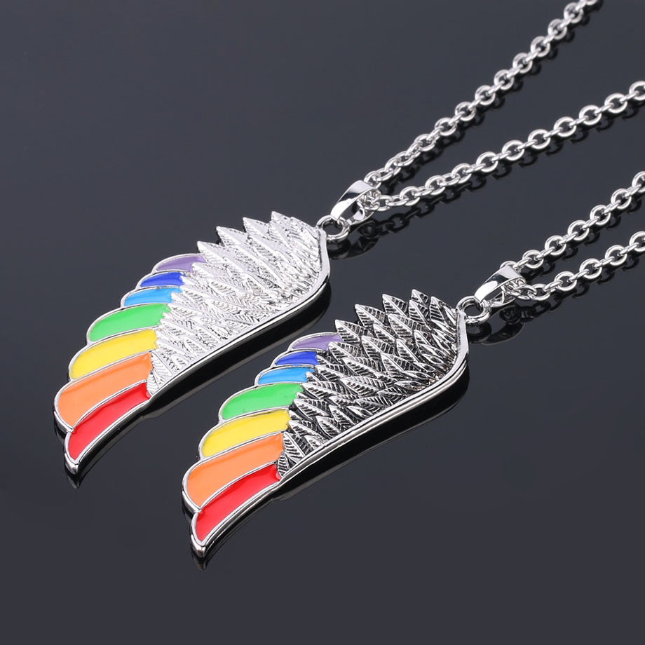 Necklace - Rainbow Angel Wing Necklace