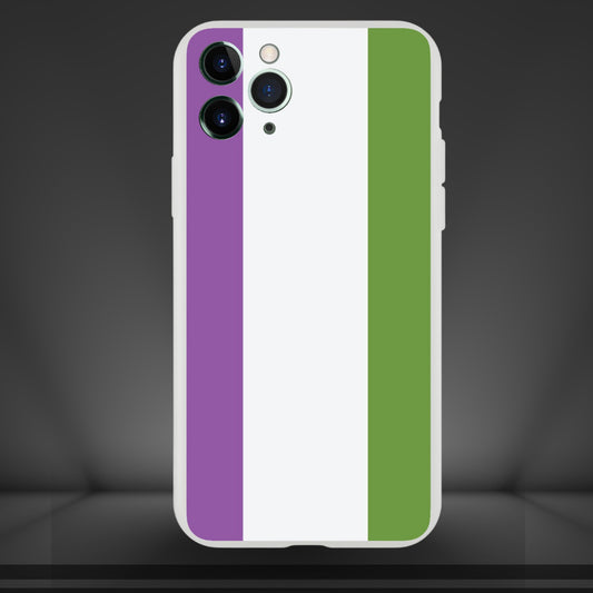 Mobile Phone Case - Genderqueer Pride Flag Flexi Phone Case - LGBTQIA+ Queer