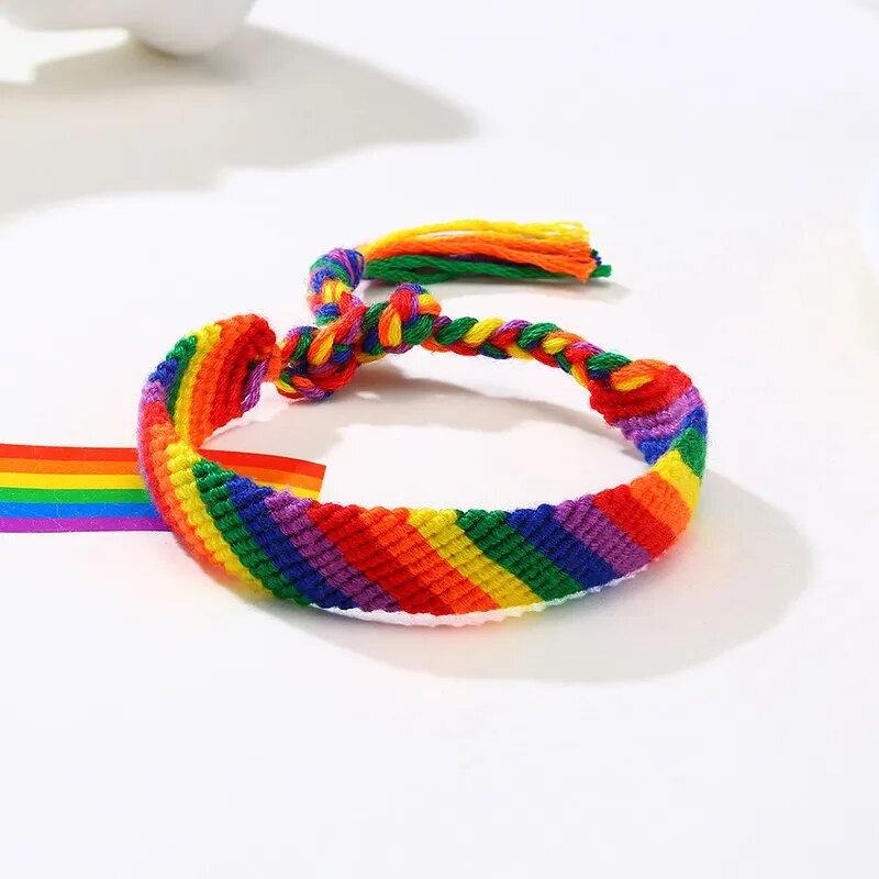 Bracelet - LGBTQIA+ Braided Rainbow Rope Bracelets