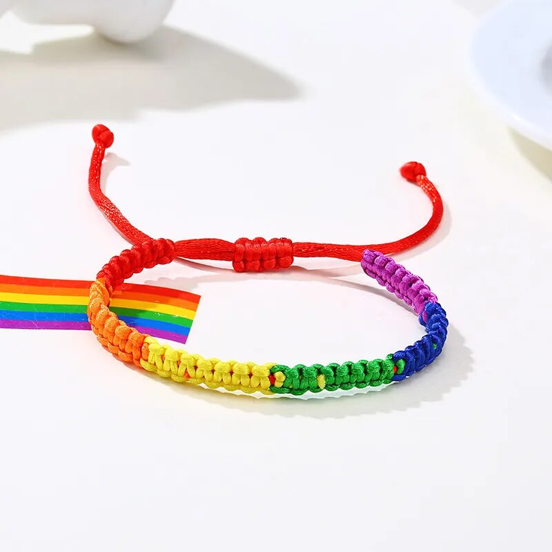 Bracelet - LGBTQIA+ Braided Rainbow Rope Bracelets