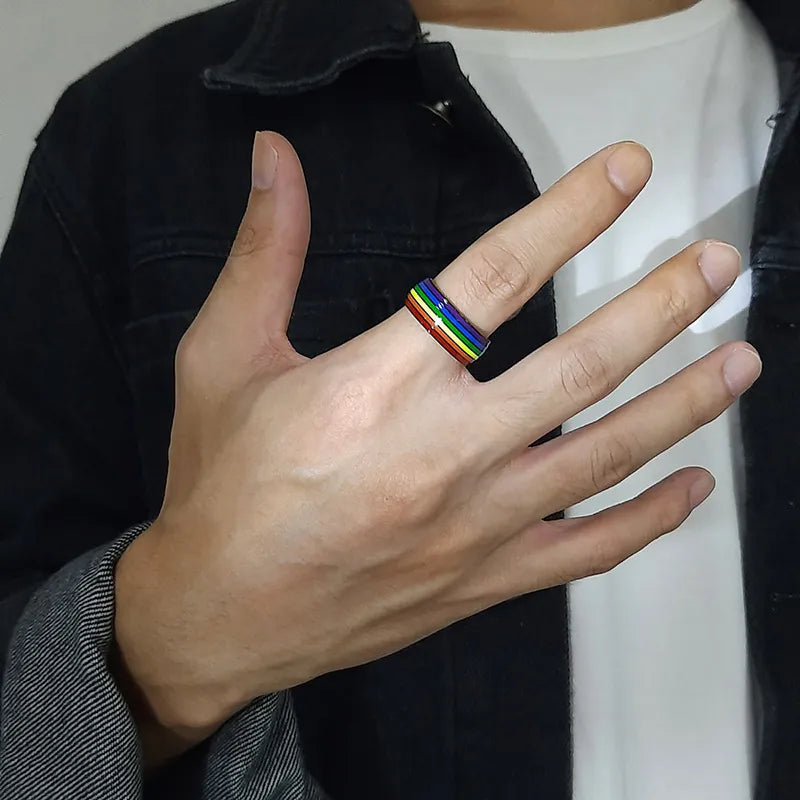 Ring - LGBTQIA+ Rainbow Lines Pride Rings