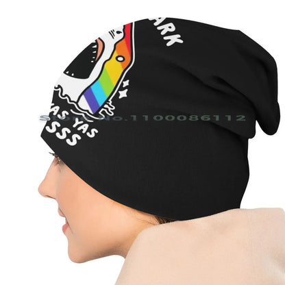 LGBTQIA+ Queer Gay Rainbow Shark Skullies Beanie Cap