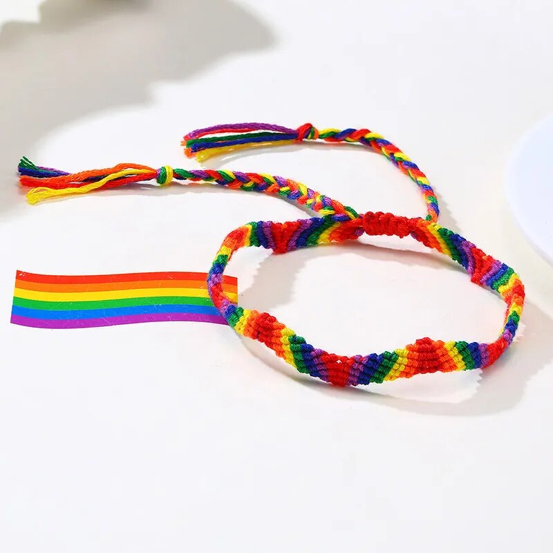 Bracelet - LGBTQIA+ Braided Rainbow Rope Bracelets