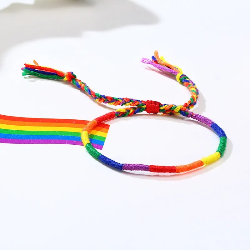 Bracelet - LGBTQIA+ Braided Rainbow Rope Bracelets