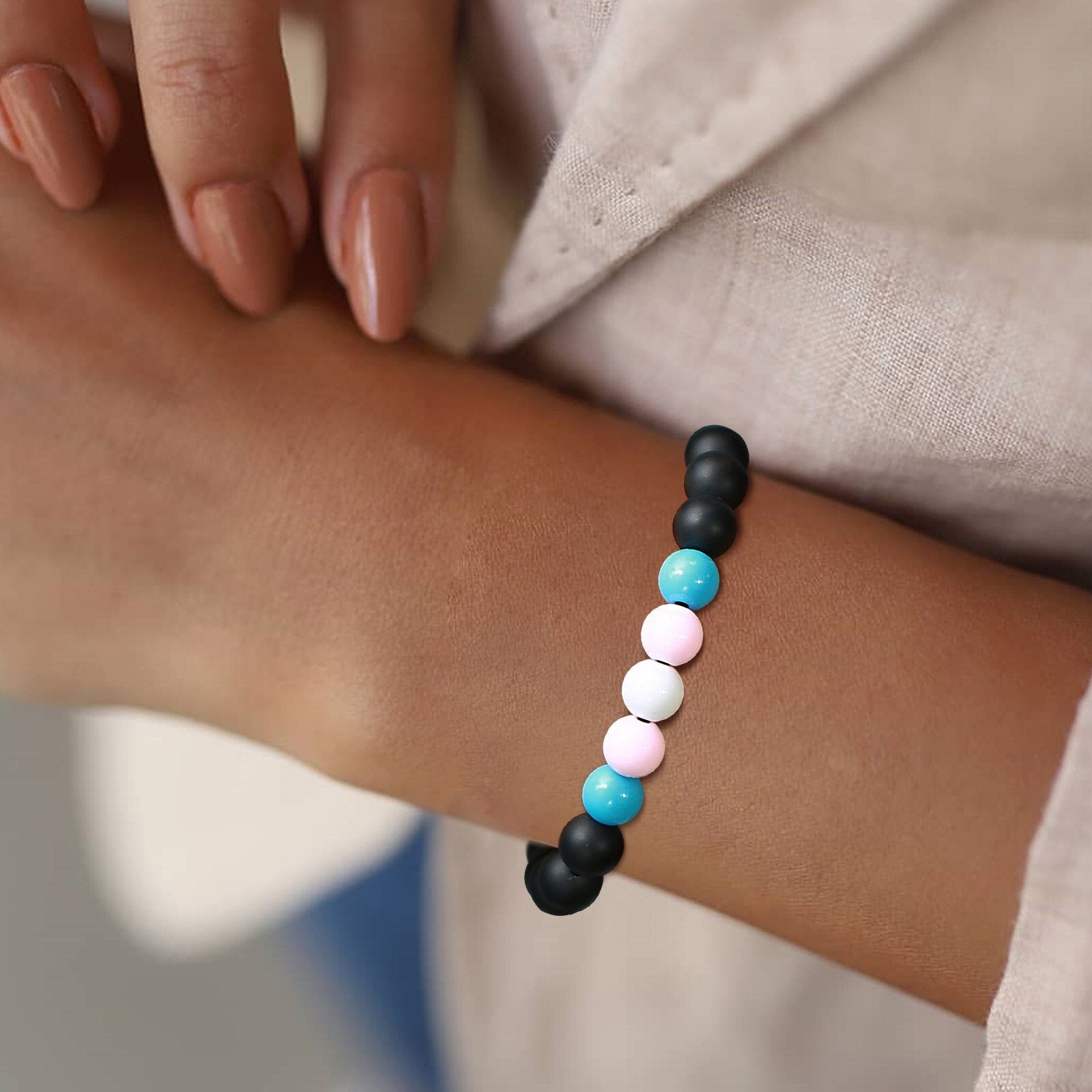 Bracelet - Transgender Pride Bead Bracelet