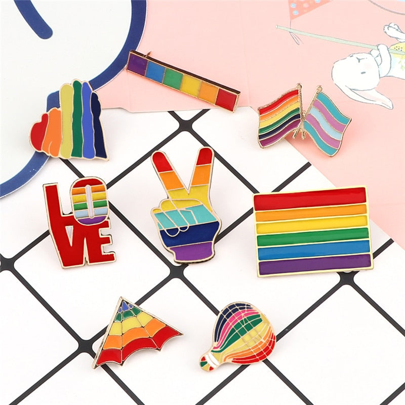 Enamel Pins - LGBTQIA+ Queer Pride Rainbow Pin Badges 