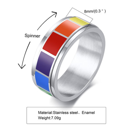 Ring - LGBTQIA+ Rainbow Spinner Band Ring