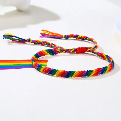 Bracelet - LGBTQIA+ Braided Rainbow Rope Bracelets