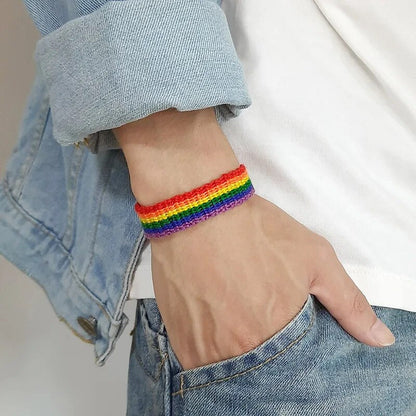 Bracelet - LGBTQIA+ Braided Rainbow Rope Bracelets