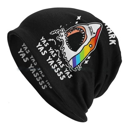 LGBTQIA+ Queer Gay Rainbow Shark Skullies Beanie Cap