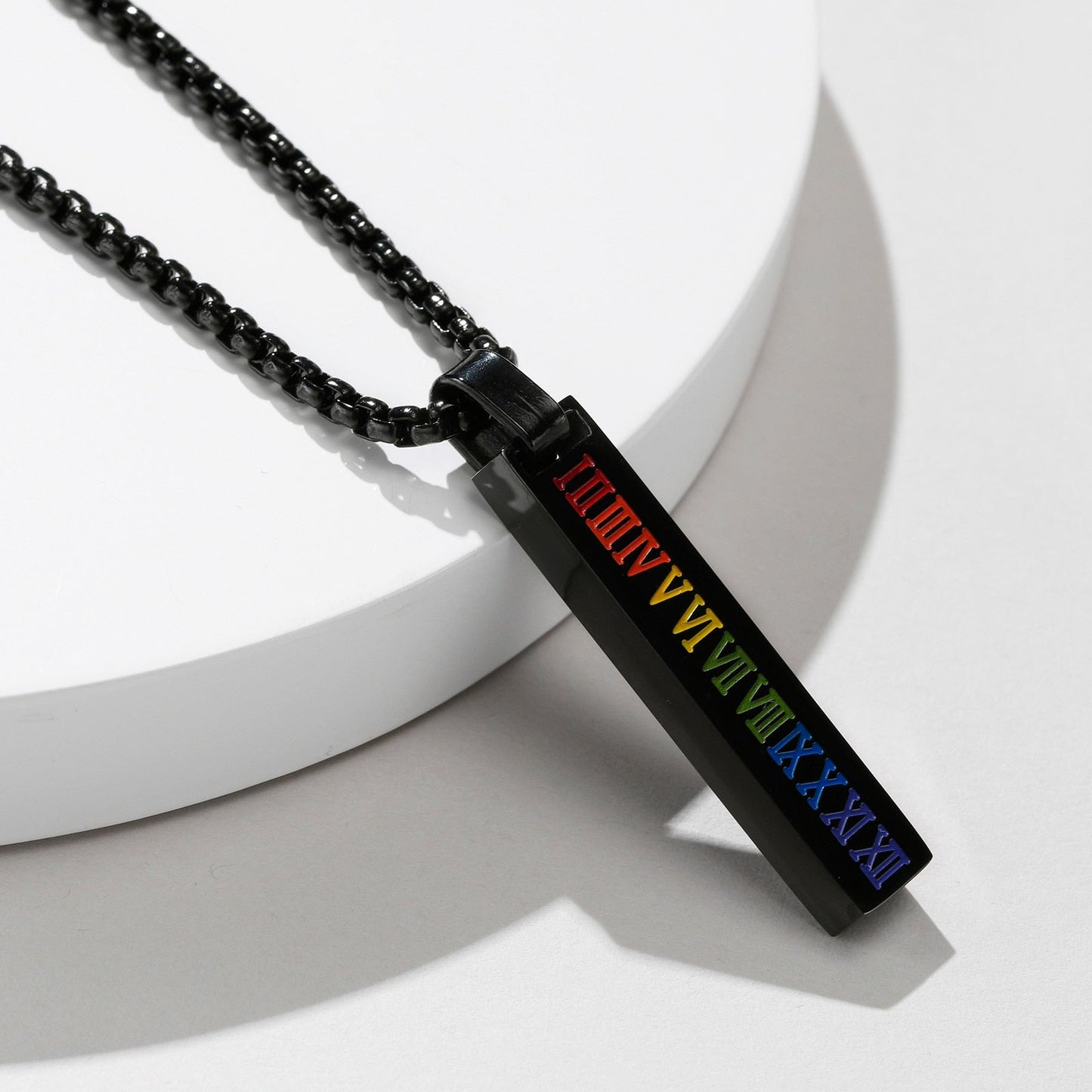 Necklace - Rainbow Roman Numerals Necklace