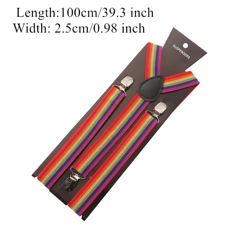 Suspenders - LGBTQIA+ Queer Clip-on Rainbow Pride Suspenders