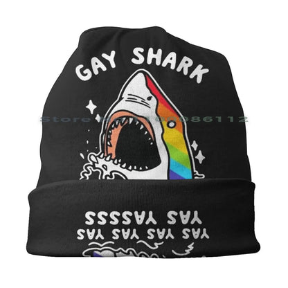 LGBTQIA+ Queer Gay Rainbow Shark Skullies Beanie Cap