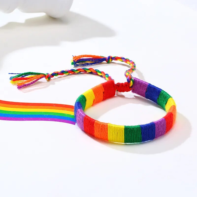 Bracelet - LGBTQIA+ Braided Rainbow Rope Bracelets