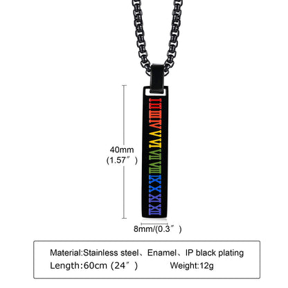 Necklace - Rainbow Roman Numerals Necklace