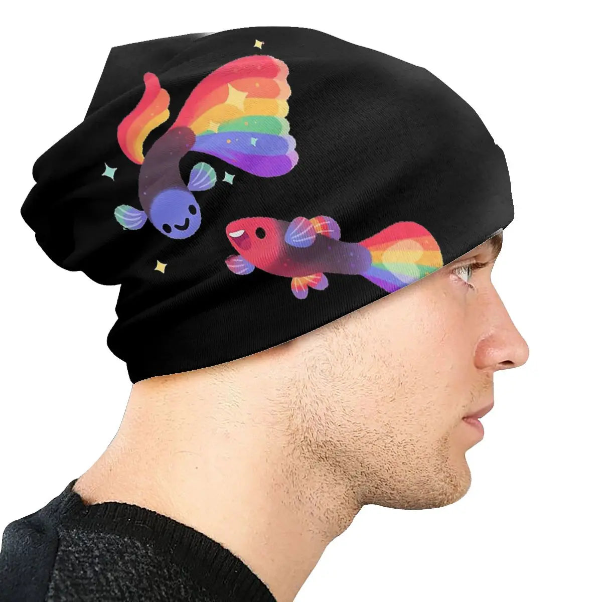 LGBTQIA+ Queer Pride Guppy Skullies Beanie Cap