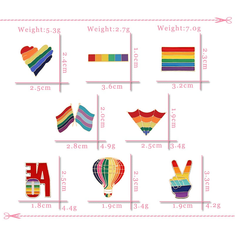 Enamel Pins - LGBTQIA+ Queer Pride Rainbow Pin Badges 