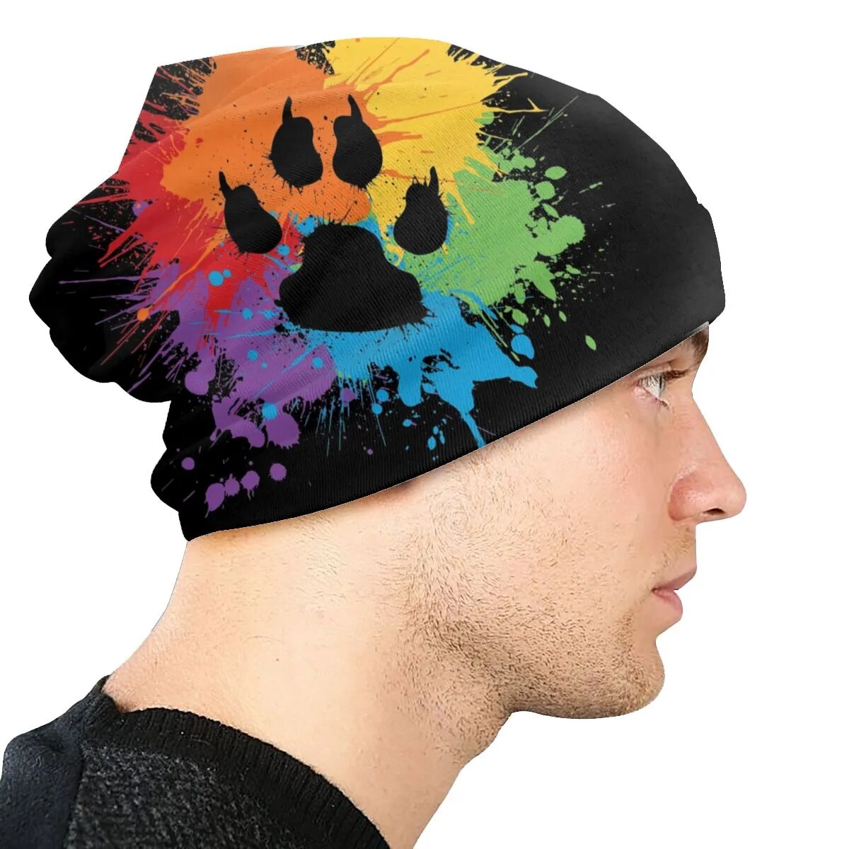 Hats - LGBTQIA+ Rainbow Pride Paw Skullies Beanie Cap