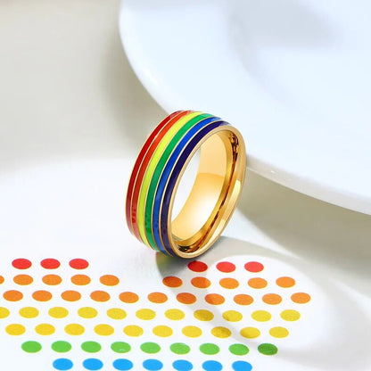 Ring - LGBTQIA+ Rainbow Lines Pride Rings