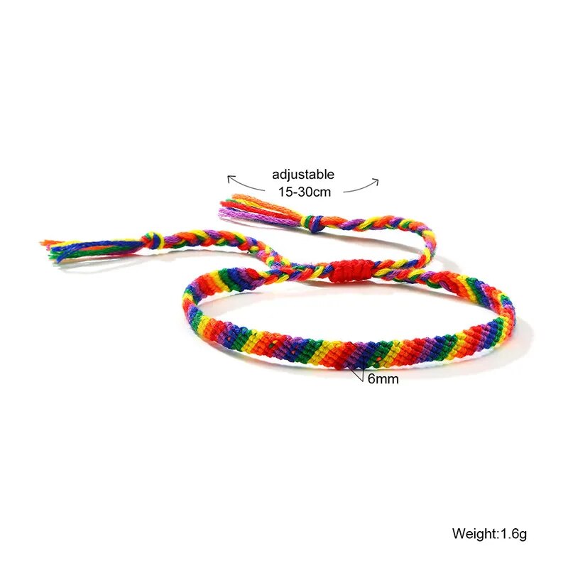 Bracelet - LGBTQIA+ Braided Rainbow Rope Bracelets