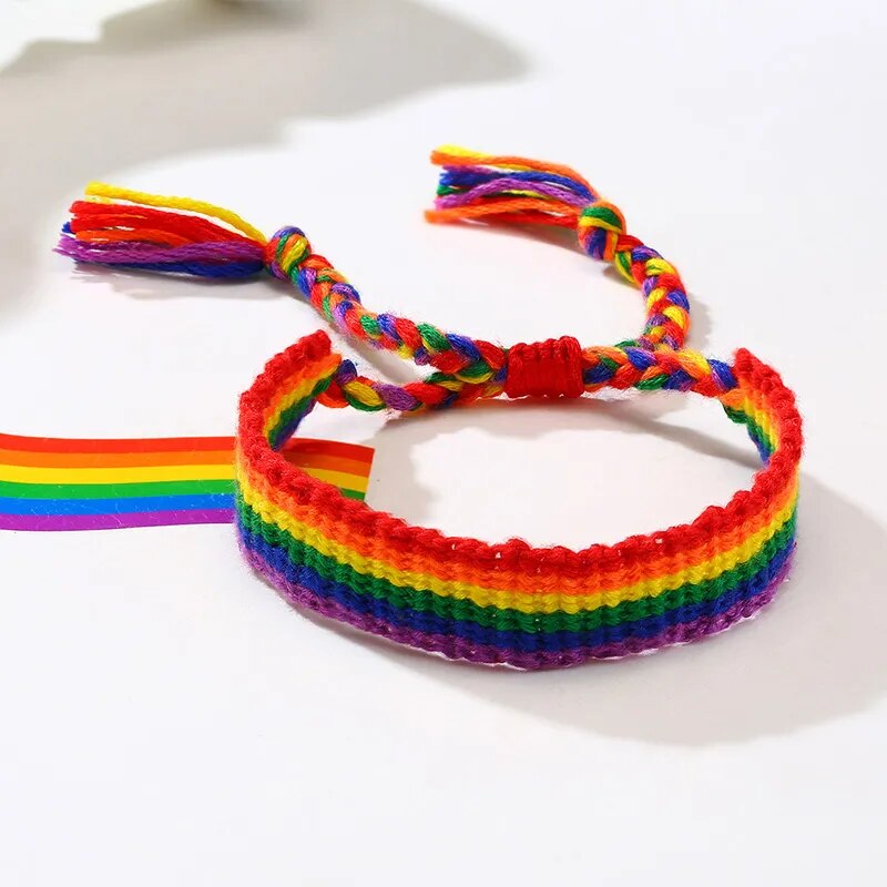 Bracelet - LGBTQIA+ Braided Rainbow Rope Bracelets