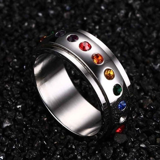 Ring - Rainbow Stone Spinner Ring